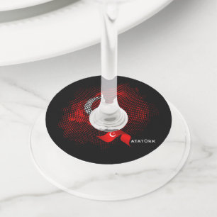 Turkey flag wine glass tag