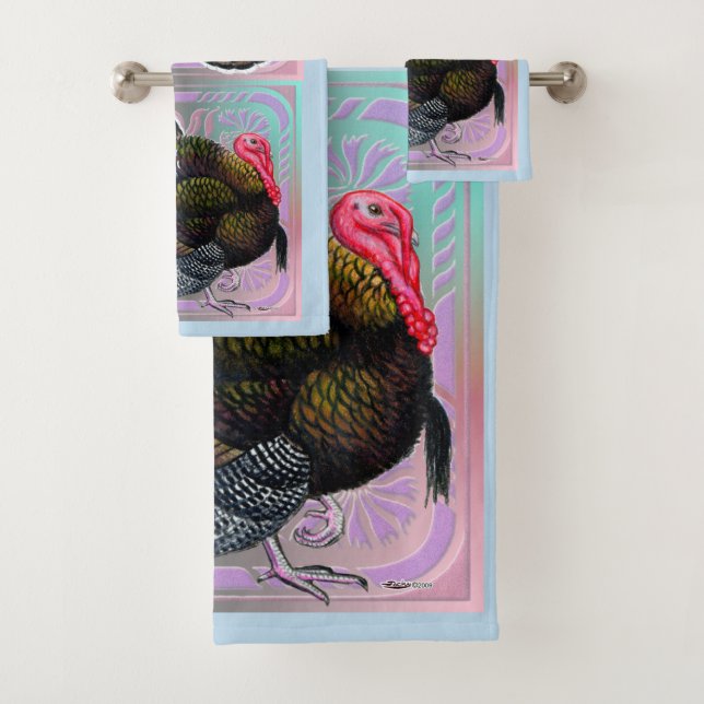 Turkey:  Floral Bronze Tom Bath Towel Set (Insitu)