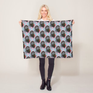 Turkey: Floral Bronze Tom Fleece Blanket