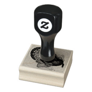 Turkey:  Floral Bronze Tom Rubber Stamp