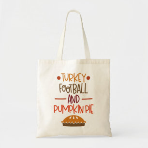 Turkey football and pumpkin pie tote bag