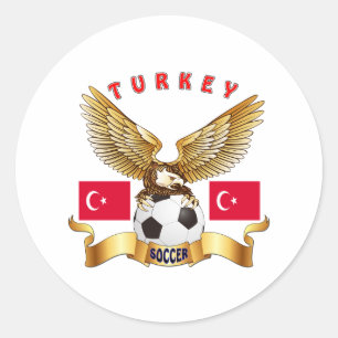 Turkey Football Designs Classic Round Sticker
