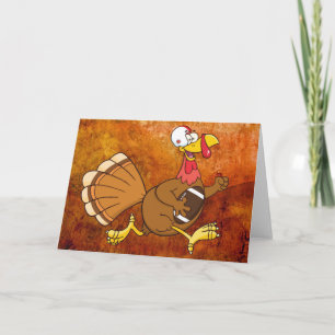 turkey football player holiday card