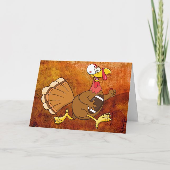 turkey football player holiday card (Front)