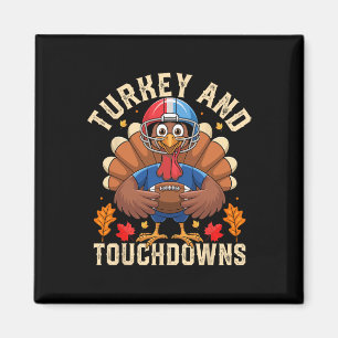 Turkey Football Toddler Kids Thanksgiving Shirts M Magnet