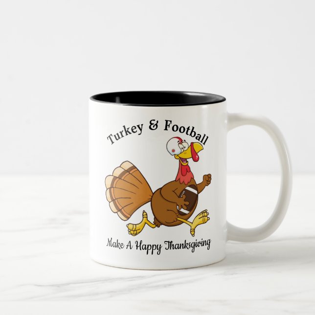 Turkey & Football Two-Tone Coffee Mug (Right)