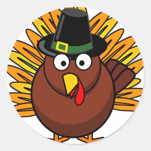 Turkey for Thanksgiving Holiday Classic Round Sticker (Front)