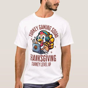 Turkey Gaming Squad Funny Thanksgiving T-Shirt