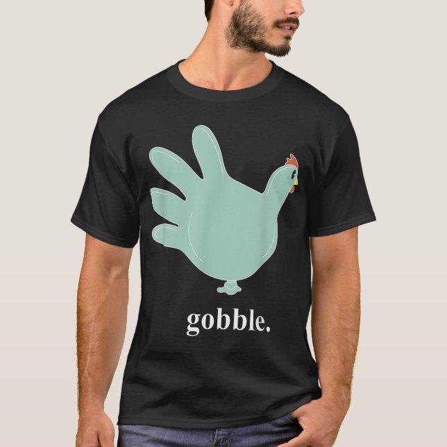 Turkey Glove Gobble Thanksgiving Thankful Nurse T-Shirt (Front)