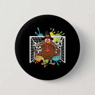 Turkey Goalie Soccer 67 Six Seven Boys Men Thanksg 6 Cm Round Badge