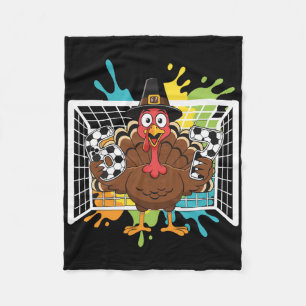 Turkey Goalie Soccer 67 Six Seven Boys Men Thanksg Fleece Blanket