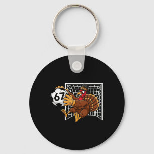 Turkey Goalie Soccer 67 Six Seven Boys Thanksgivin Key Ring