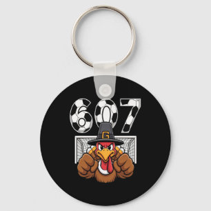 Turkey Goalie Soccer 67 Six Seven Boys Thanksgivin Key Ring