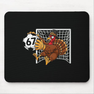 Turkey Goalie Soccer 67 Six Seven Boys Thanksgivin Mouse Mat