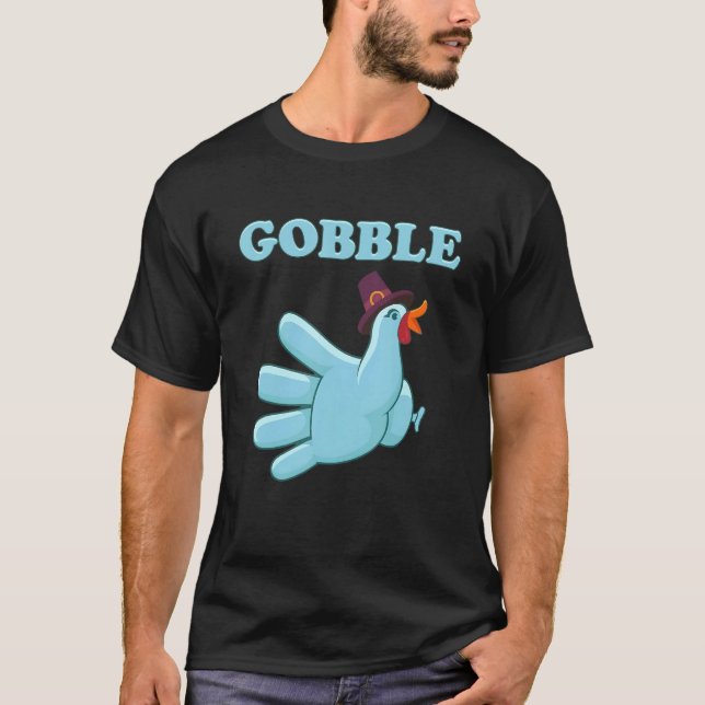 Turkey Gobble Glove Nurse Medical RN ER Fall Thank T-Shirt (Front)