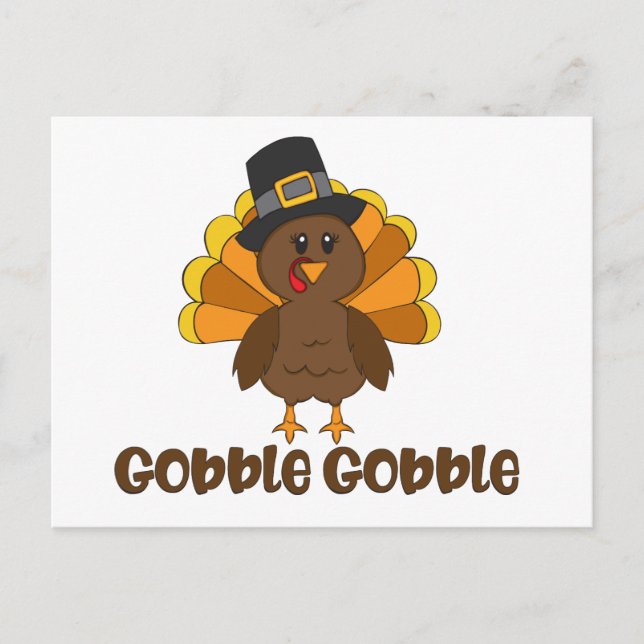 Turkey Gobble Gobble Postcard (Front)