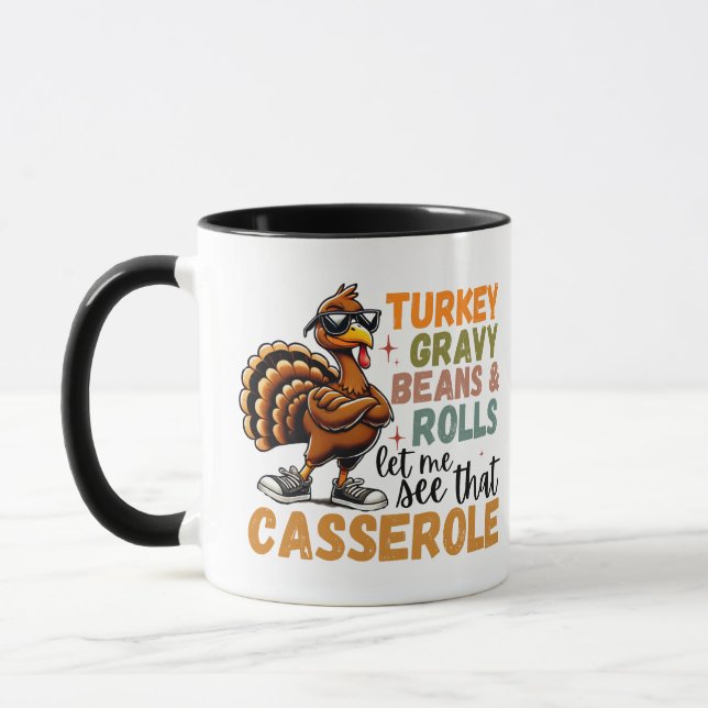 Turkey Gravy Beans And Rolls Casserole Funny  Mug (Left)