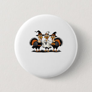 Turkey Halloween Boo, Thanksgiving Turkey, Spooky  6 Cm Round Badge