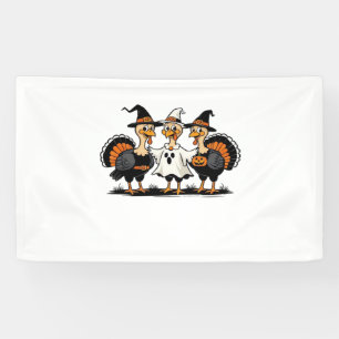 Turkey Halloween Boo, Thanksgiving Turkey, Spooky  Banner