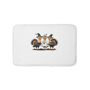 Turkey Halloween Boo, Thanksgiving Turkey, Spooky  Bath Mat