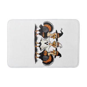 Turkey Halloween Boo, Thanksgiving Turkey, Spooky Bath Mat