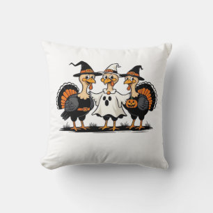 Turkey Halloween Boo, Thanksgiving Turkey, Spooky  Cushion