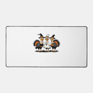 Turkey Halloween Boo, Thanksgiving Turkey, Spooky Desk Mat