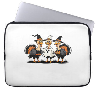 Turkey Halloween Boo, Thanksgiving Turkey, Spooky  Laptop Sleeve