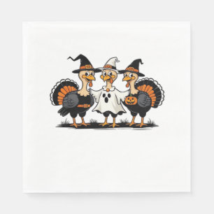 Turkey Halloween Boo, Thanksgiving Turkey, Spooky Napkin