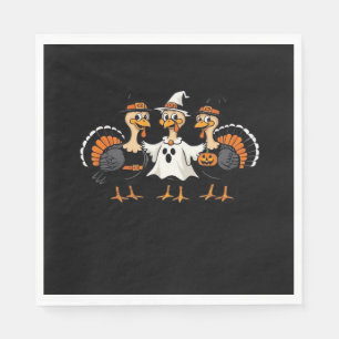 Turkey Halloween Boo, Thanksgiving Turkey, Spooky  Napkin