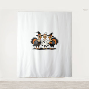 Turkey Halloween Boo, Thanksgiving Turkey, Spooky  Tapestry