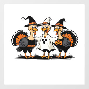 Turkey Halloween Boo, Thanksgiving Turkey, Spooky  Window Cling