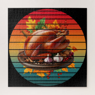 Turkey happy thanksgiving day fall season autumn jigsaw puzzle