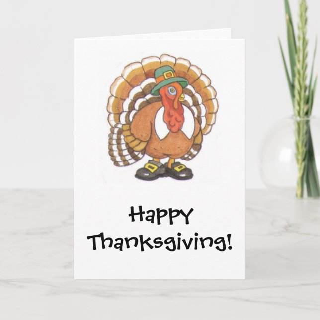 Turkey Happy Thanksgiving! Holiday Card (Front)