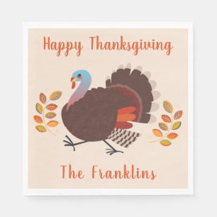 Turkey Happy Thanksgiving Napkin