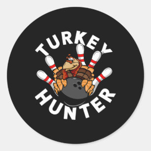 Turkey Hunter Bowling  Classic Round Sticker