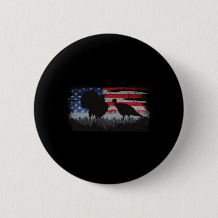 Turkey Hunter - Fun Turkey Hunting Patriotic Usa F 6 Cm Round Badge