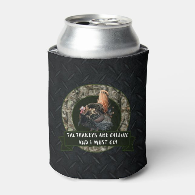 Turkey Hunting Diamond Plate Beer Cooler (Can Front)