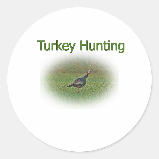 Turkey Hunting Logo Classic Round Sticker (Front)