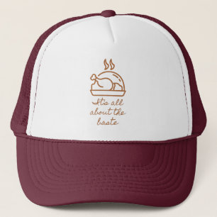 Turkey Icon All About the Baste Thanksgiving  Trucker Hat