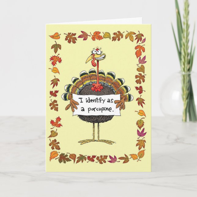 Turkey Identification  Thanksgiving Card (Front)