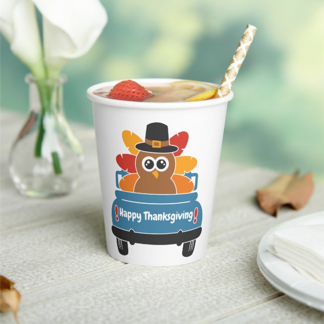 Turkey In A Car Thanksgiving Paper Cups (Insitu)