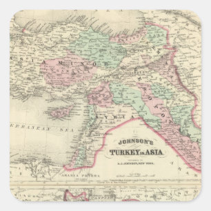 Turkey in Asia, Persia, Arabia, Beloochistan Square Sticker
