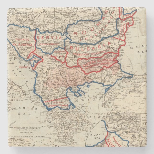 Turkey in Europe 10 Stone Coaster (Front)
