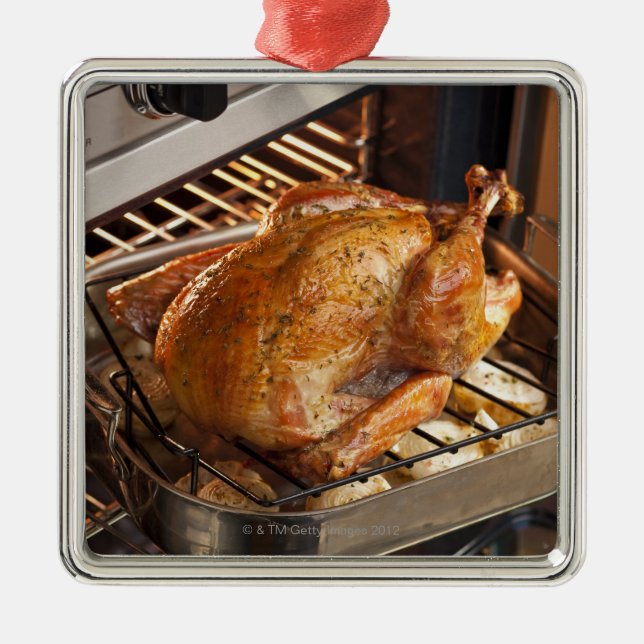Turkey in oven metal tree decoration (Front)