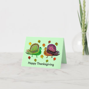 Turkey in the Fall Leaves Cards