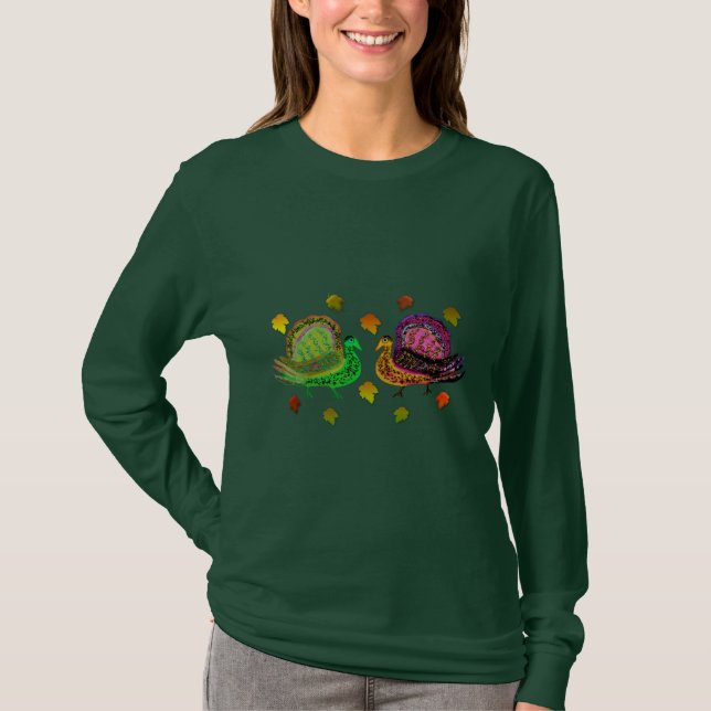 Turkey in the Fall Leaves Shirts (Front)