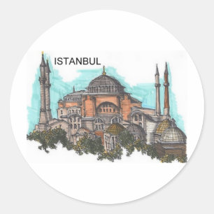 Turkey Istanbul Hagia Sophia (by St.K) Classic Round Sticker