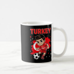 Turkey Kid Goal Cartoon Türkiye Turkish Flag For B Coffee Mug