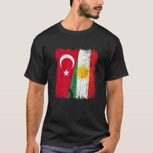 Turkey Kurdistan Half Flag Turkish Kurdish Heritag T-Shirt